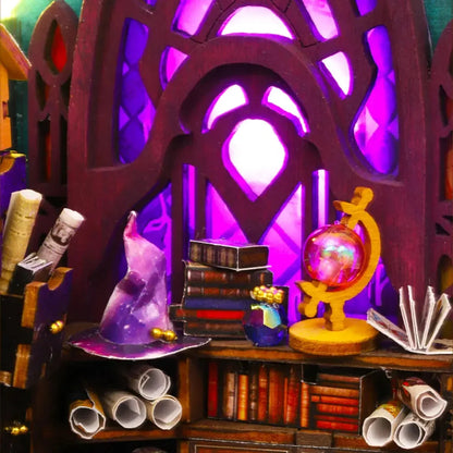 Strange Castle Book Nook - witch's hat and globe