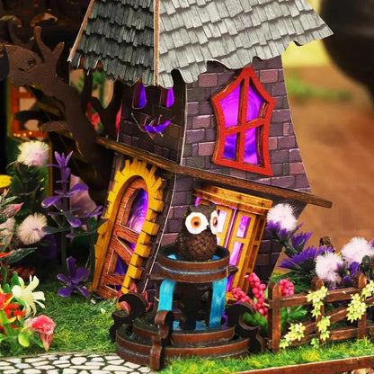 Strange Castle Book Nook - owl in the fountain