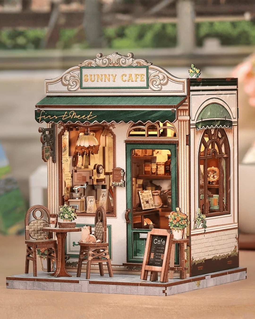 Sunny Cafe with terrace in Miniature House Kit