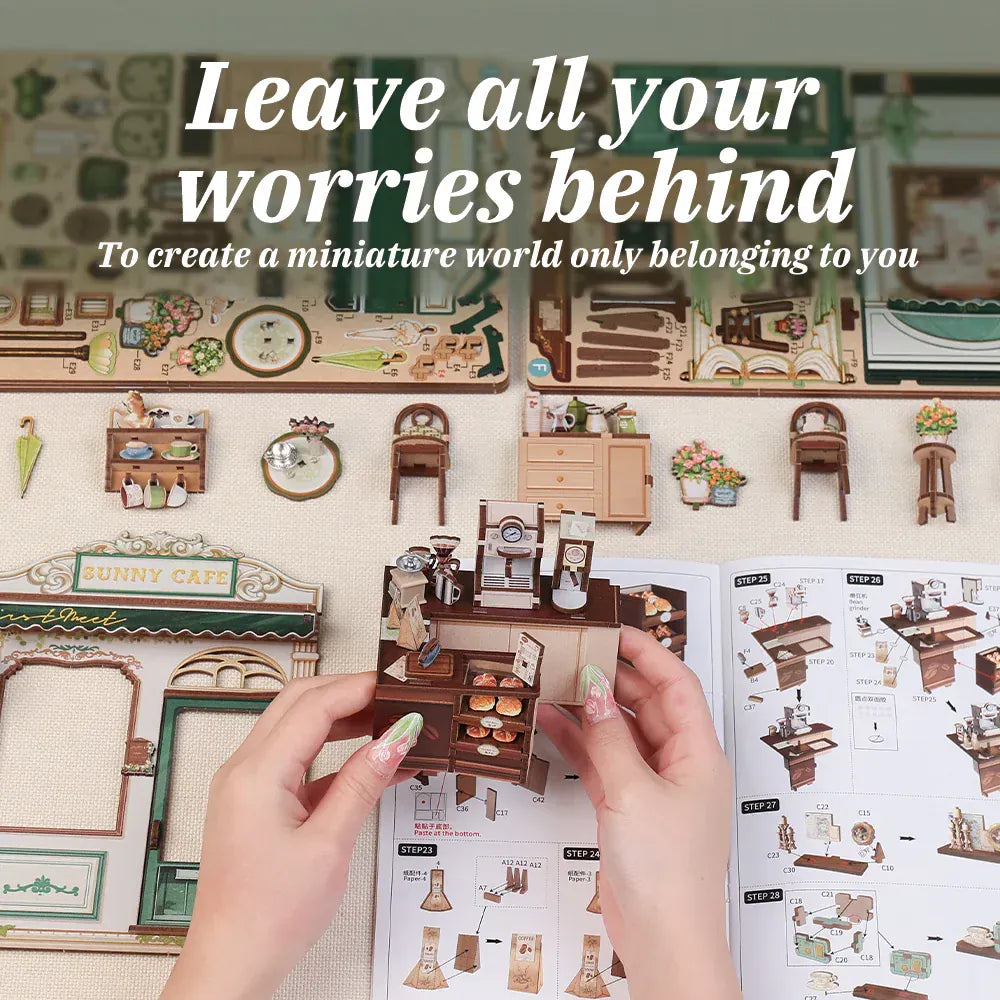 Sunny Cafe with terrace in Miniature House Kit