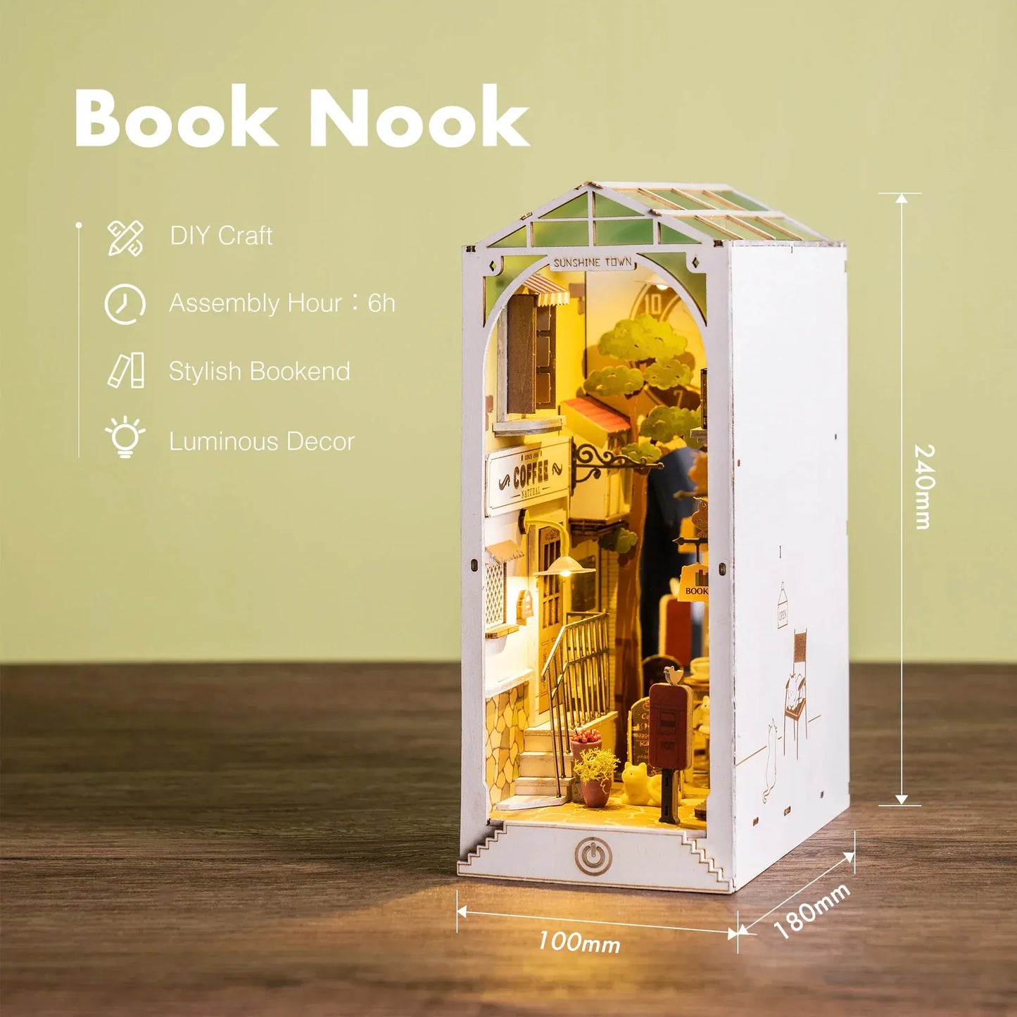 Sunshine Town DIY Wooden Book Nook