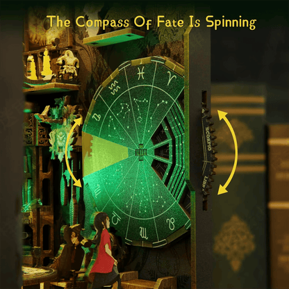 Tarot Divination Society Book Nook - green glow