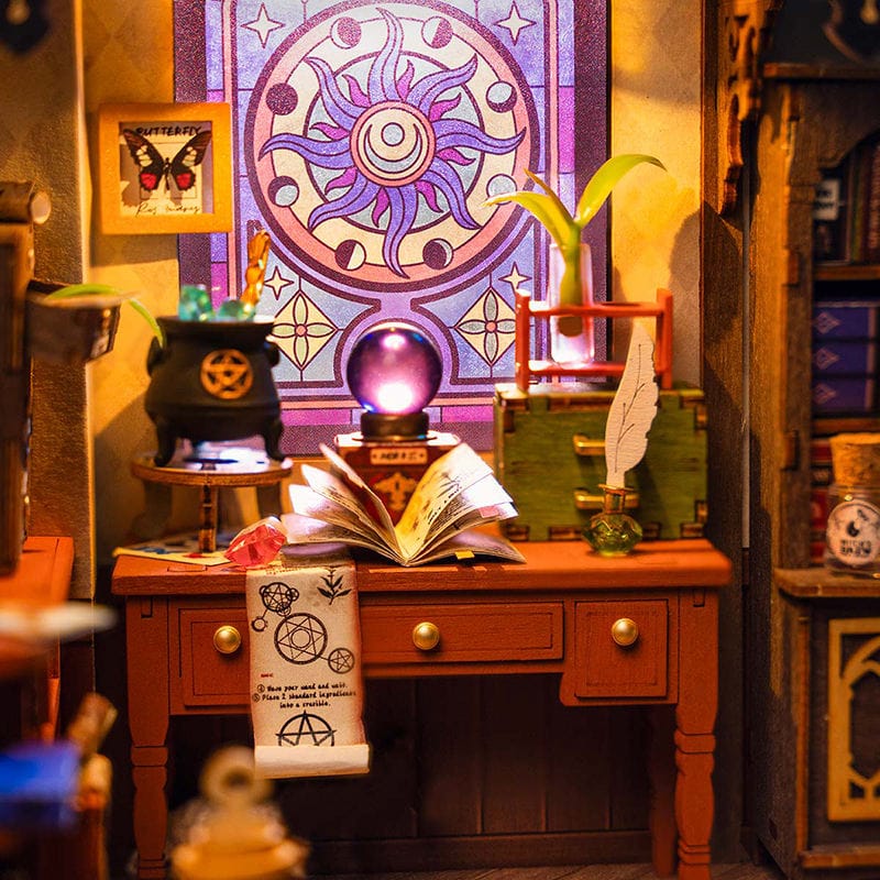 The Magic Study Miniature House - stained glass