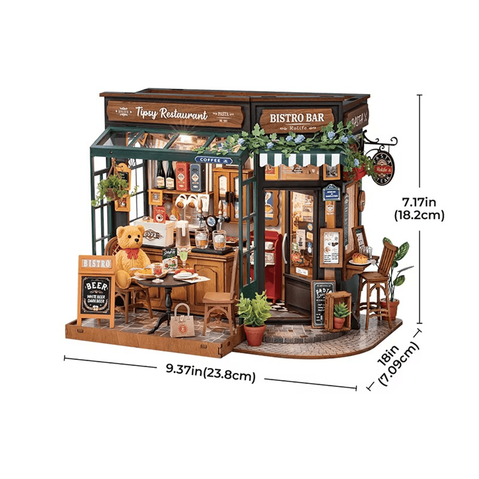 Tipsy Restaurant Miniature House - Corner Bistro | 297 pcs