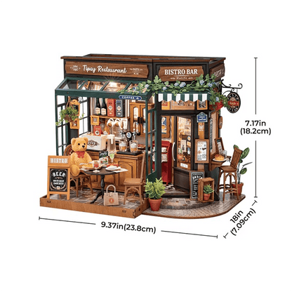 Tipsy Restaurant Miniature House - Corner Bistro | 297 pcs