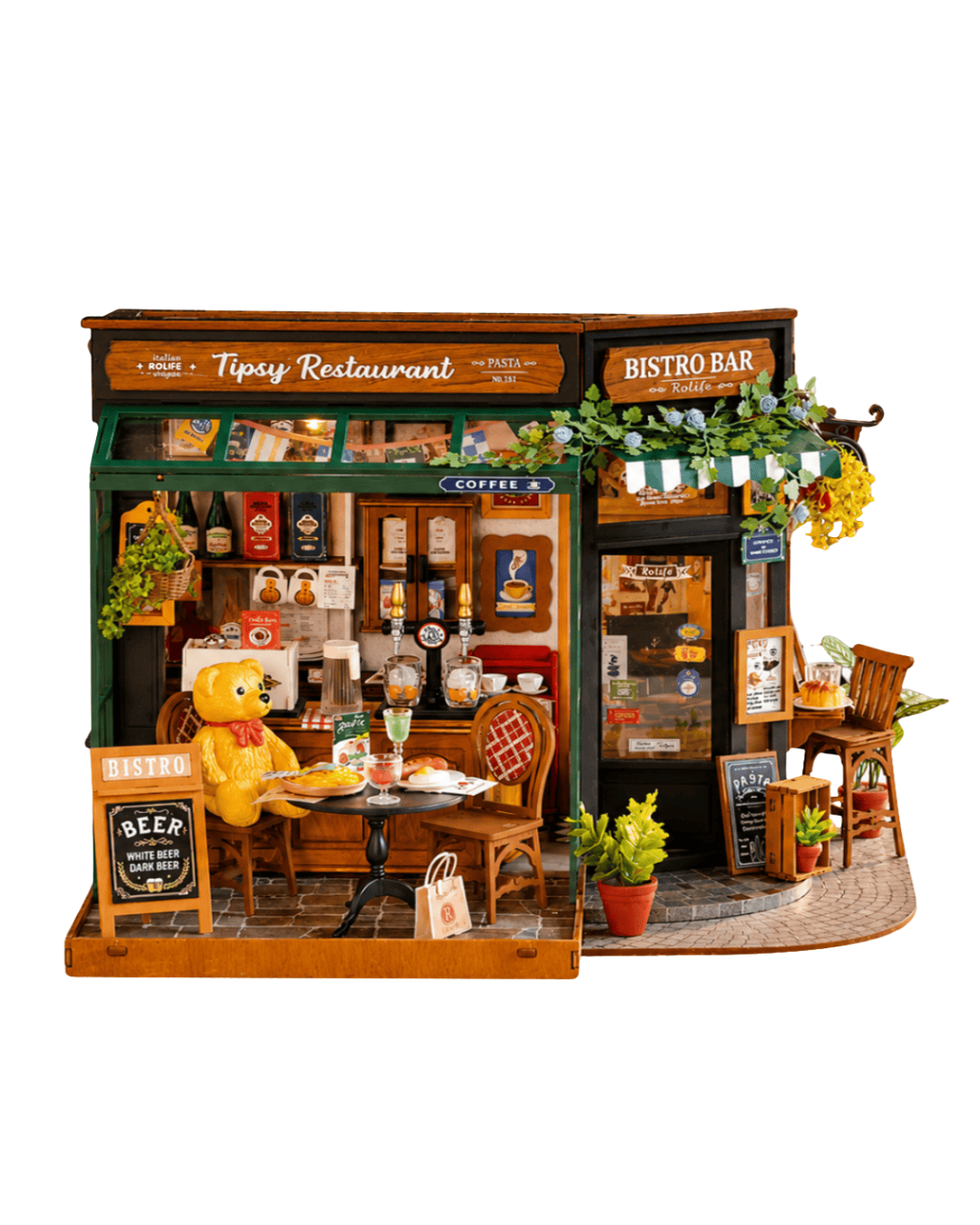 Tipsy Restaurant Miniature House - Corner Bistro | 297 pcs