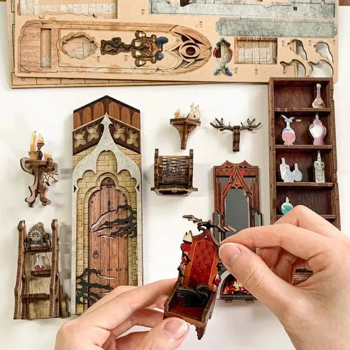 Twilight Castle Book Nook - kit pieces