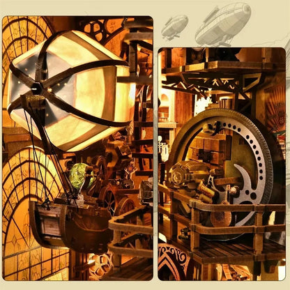Uncle Peter's Warehouse Book Nook - airship and gear wheel