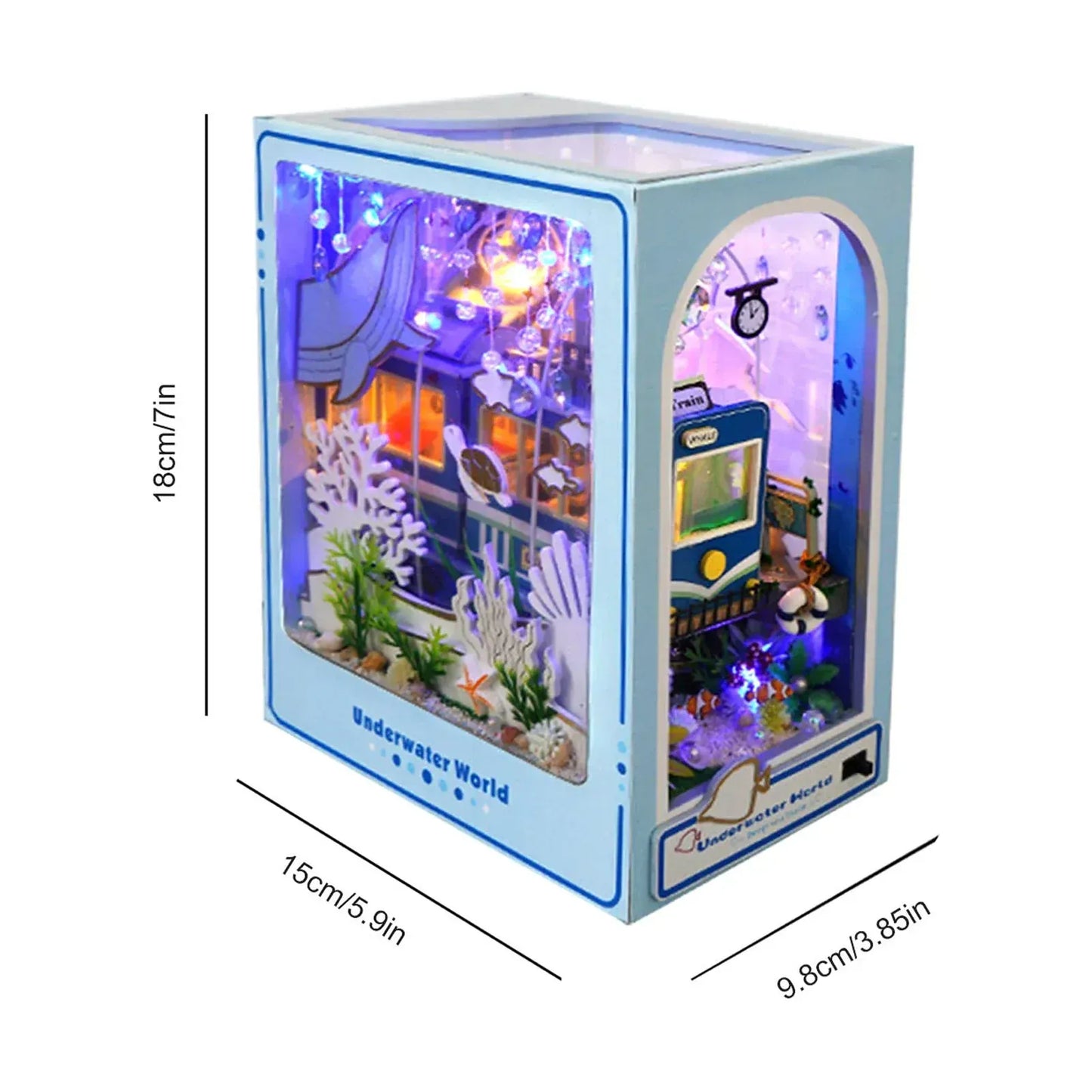 Underwater World Book Nook (with Blue LED & Train)