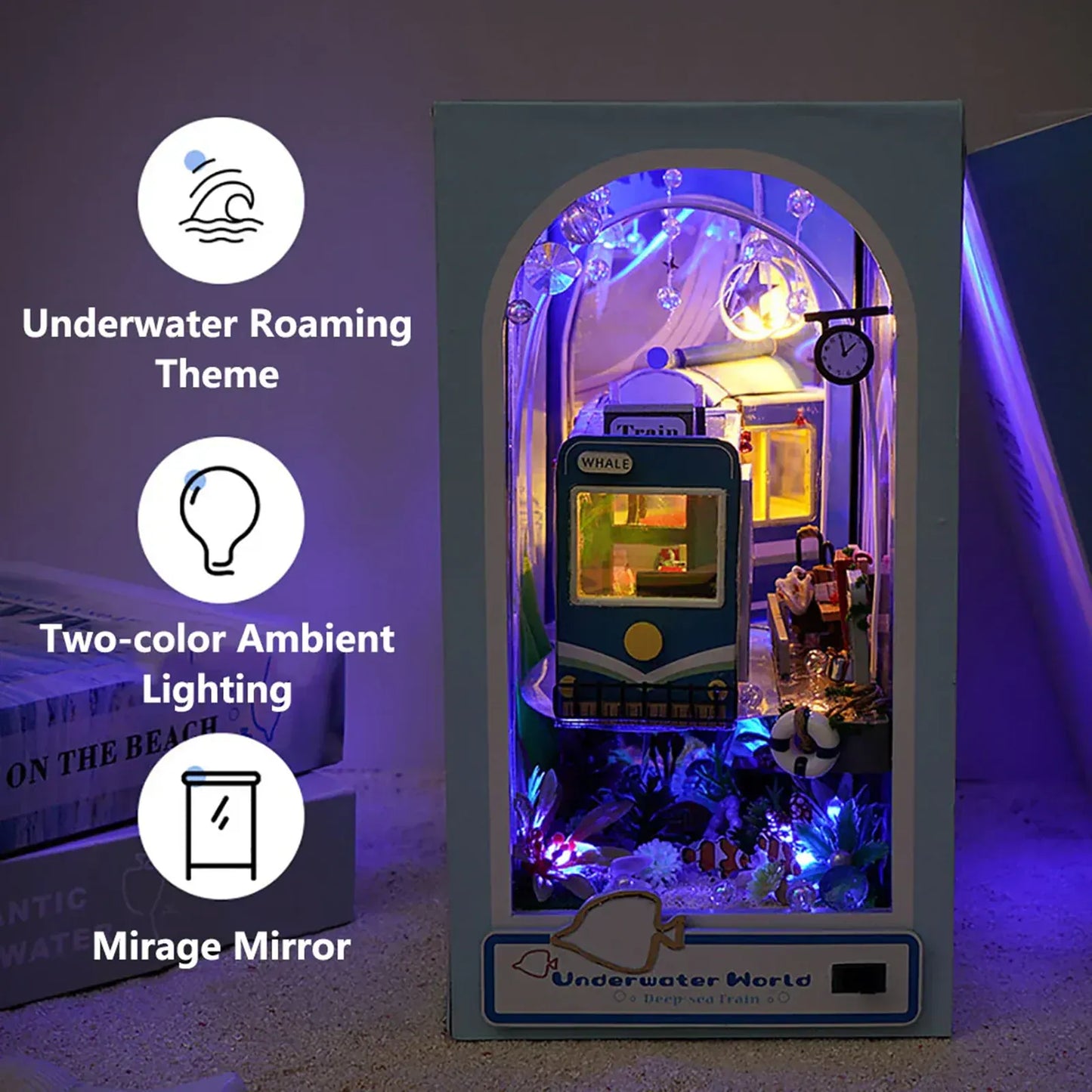 Underwater World Book Nook (with Blue LED & Train)