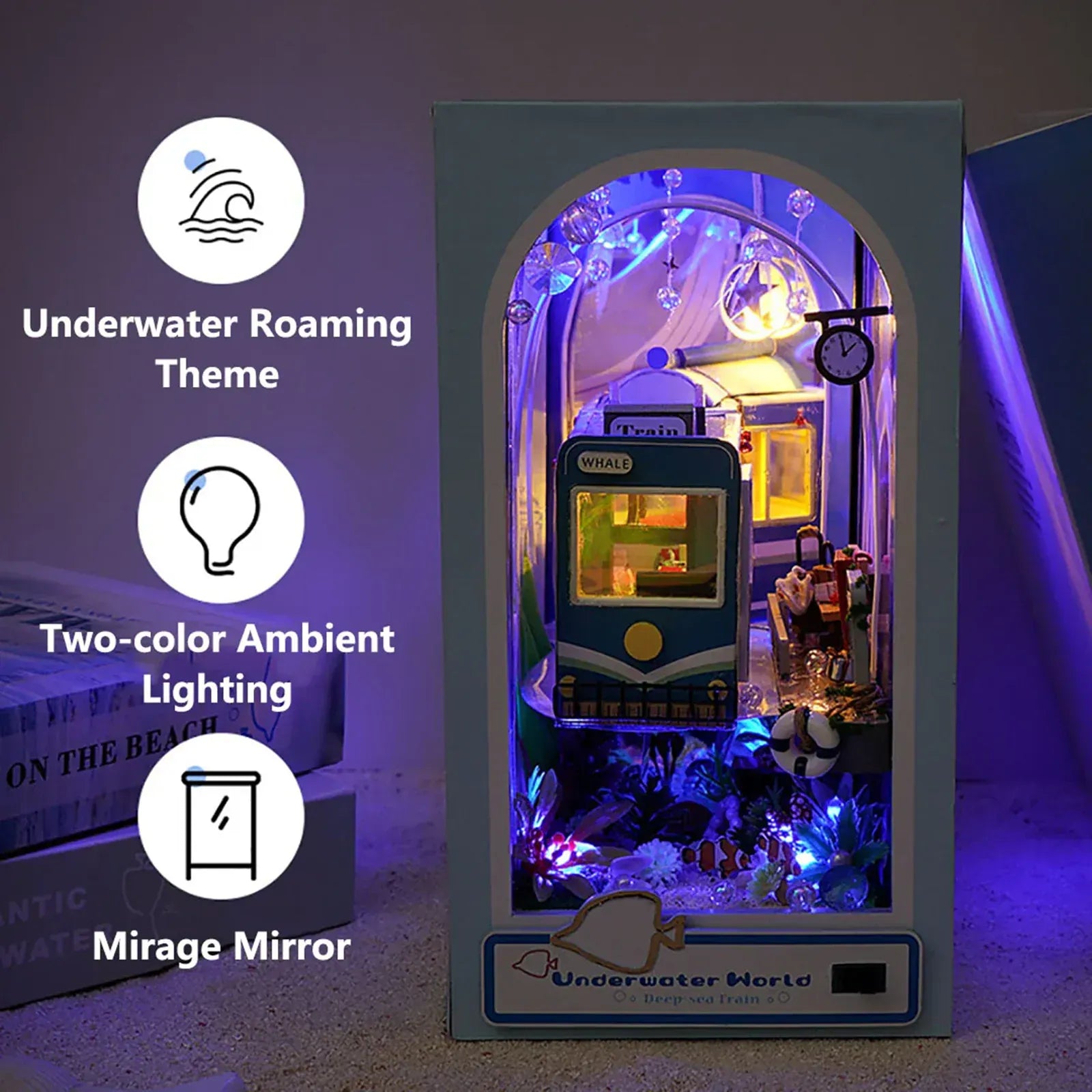 Underwater World Book Nook (with Blue LED & Train)