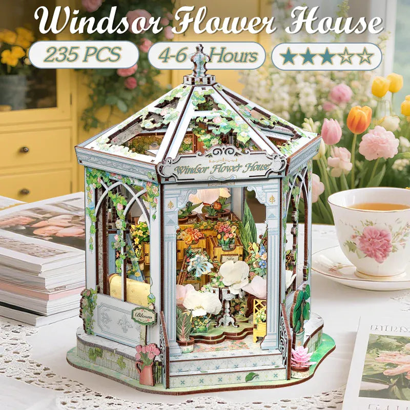 Windsor Flower House Miniature Doll House Kit